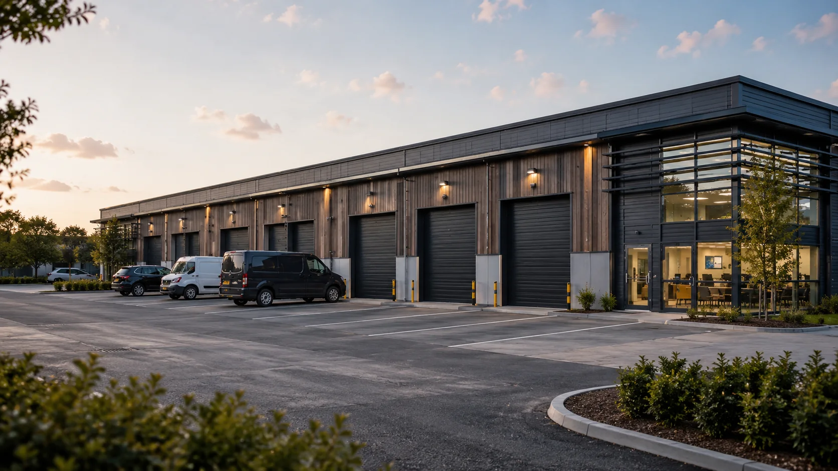 Well-maintained commercial premises with a clear roofline and operational access