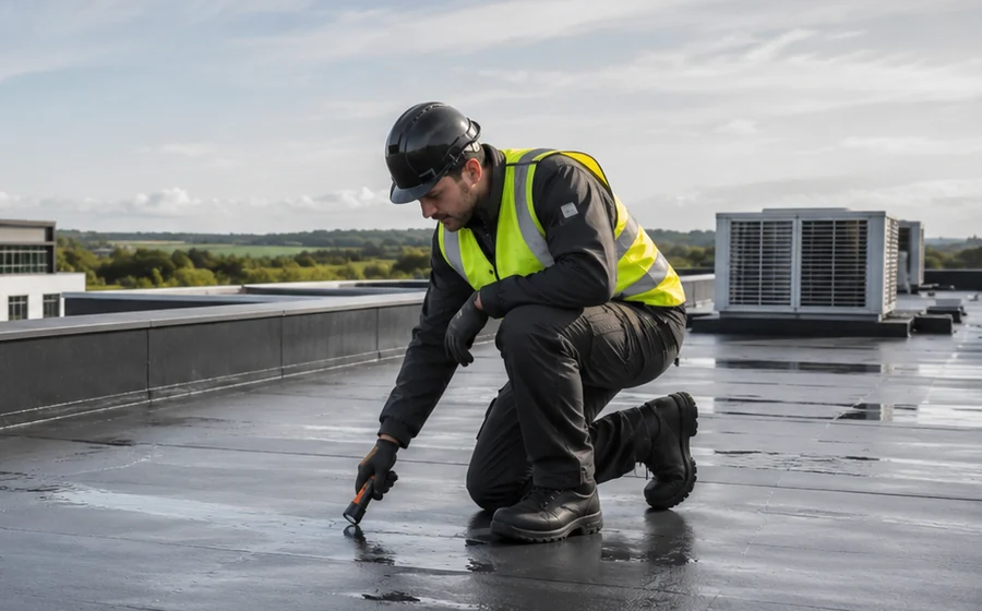Targeted work on a commercial flat roof