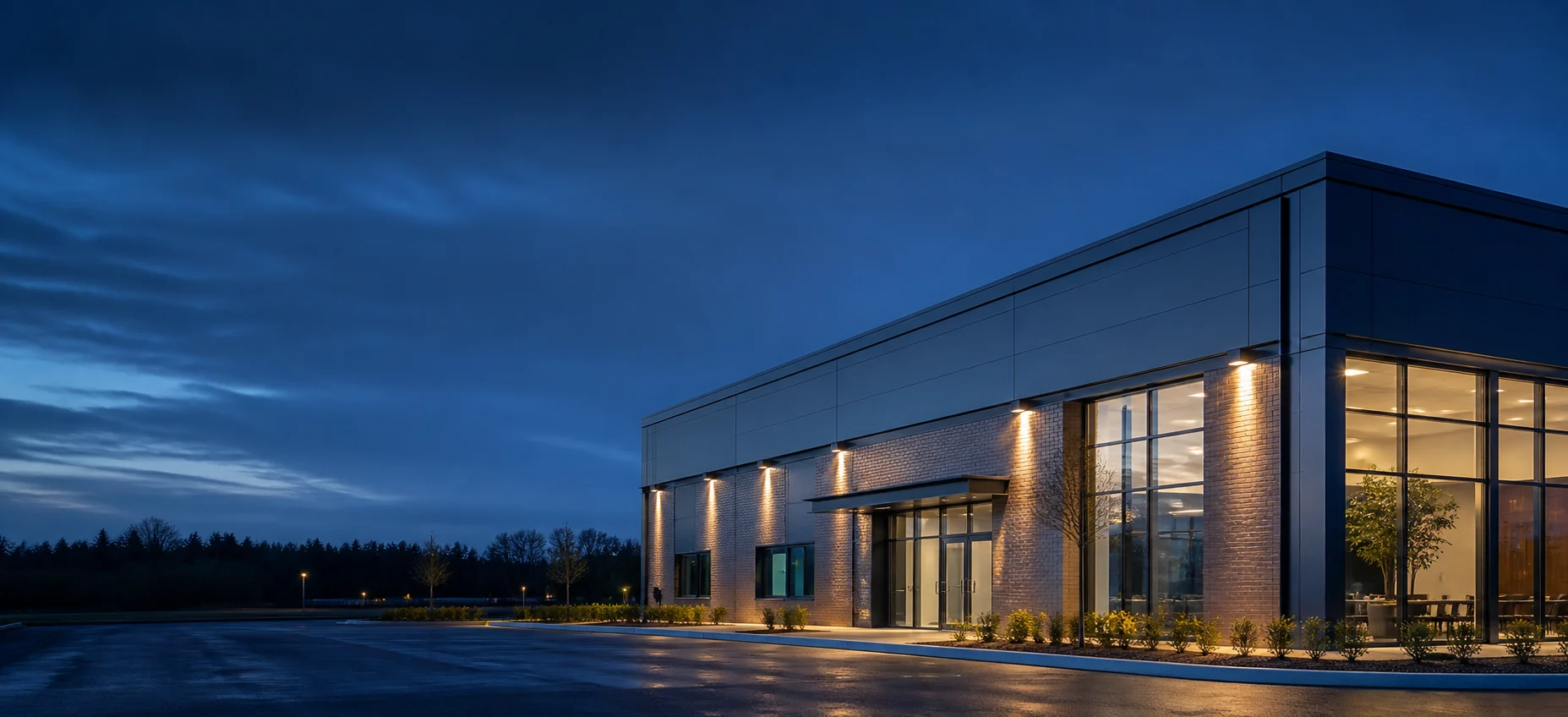 Illustrative well-maintained commercial property representing coordinated long-term care; not a completed Zamax project