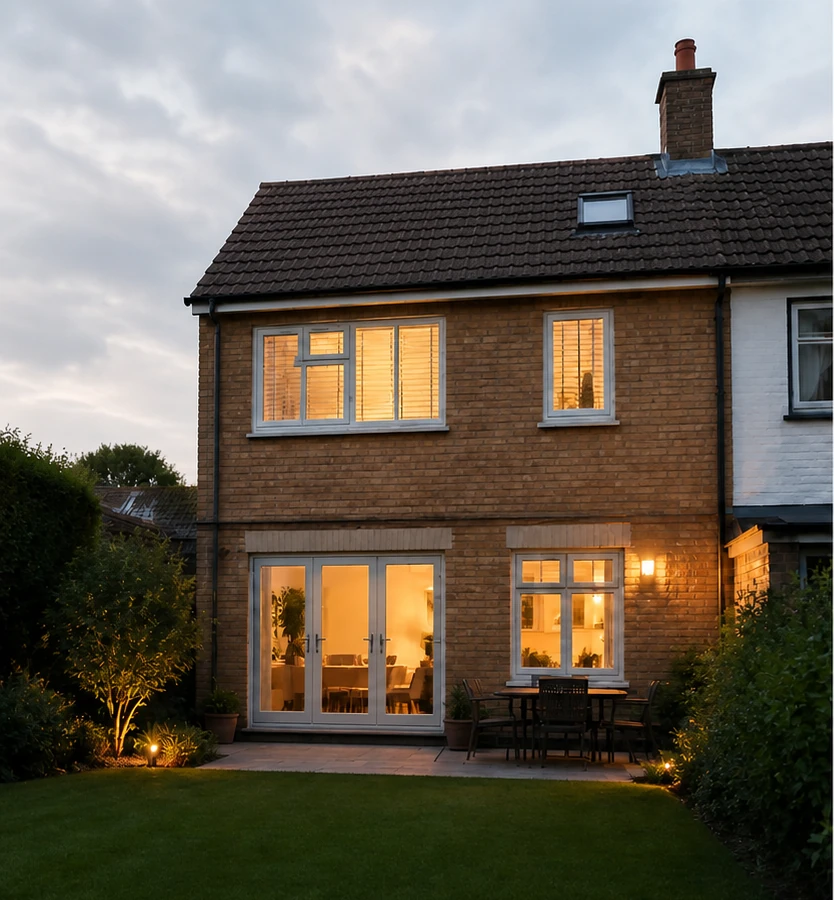 Illustrative matched-property before state with an intact roof and no solar equipment; not completed Zamax work